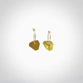 These earrings are beautifully hand made with gorgeous flair. They are fashionable and perfect for a women with style. Hand carved from a gorgeous piece of New Zealand Marsden jade with Gold leaf and gold plated hoops - they are elegant and beautiful.
